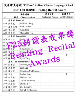 F25 朗讀表演成果獎 Reading Recital Awards